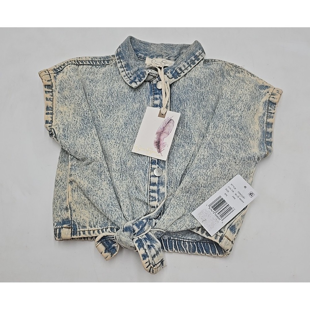 Jessica‎ Simpson Baby Girl Denim Jean Shirt 24 Months NEW Y2K Grunge 90's